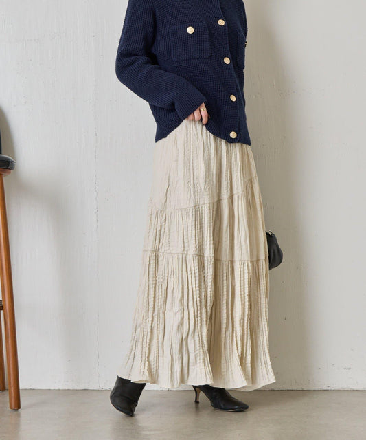 褶皺抽褶設計 半身裙（款）