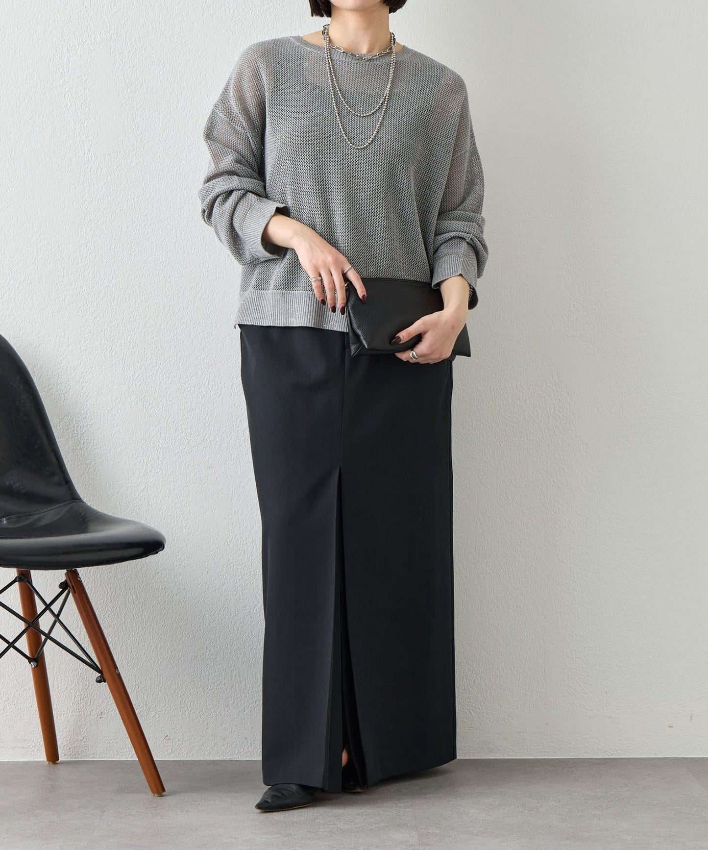 網紗亮片針織上衣