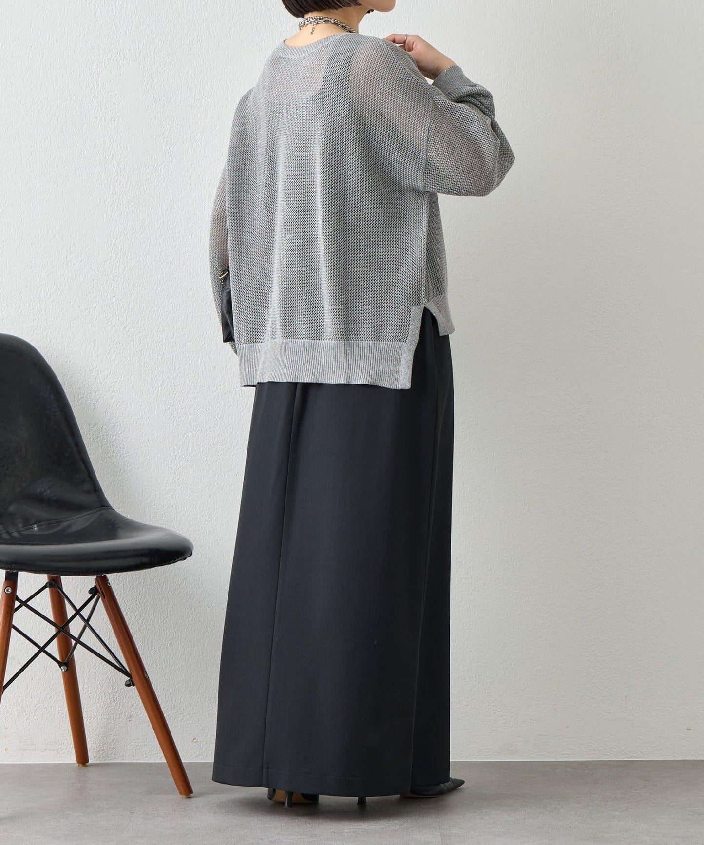 網紗亮片針織上衣