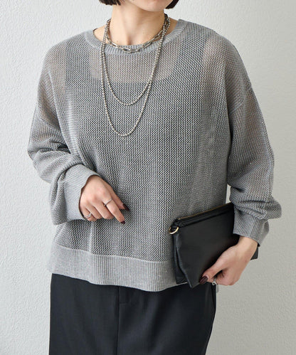 網紗亮片針織上衣