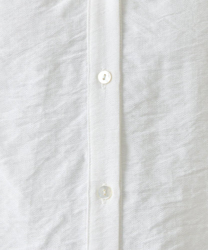 亞麻質感開領設計襯衫