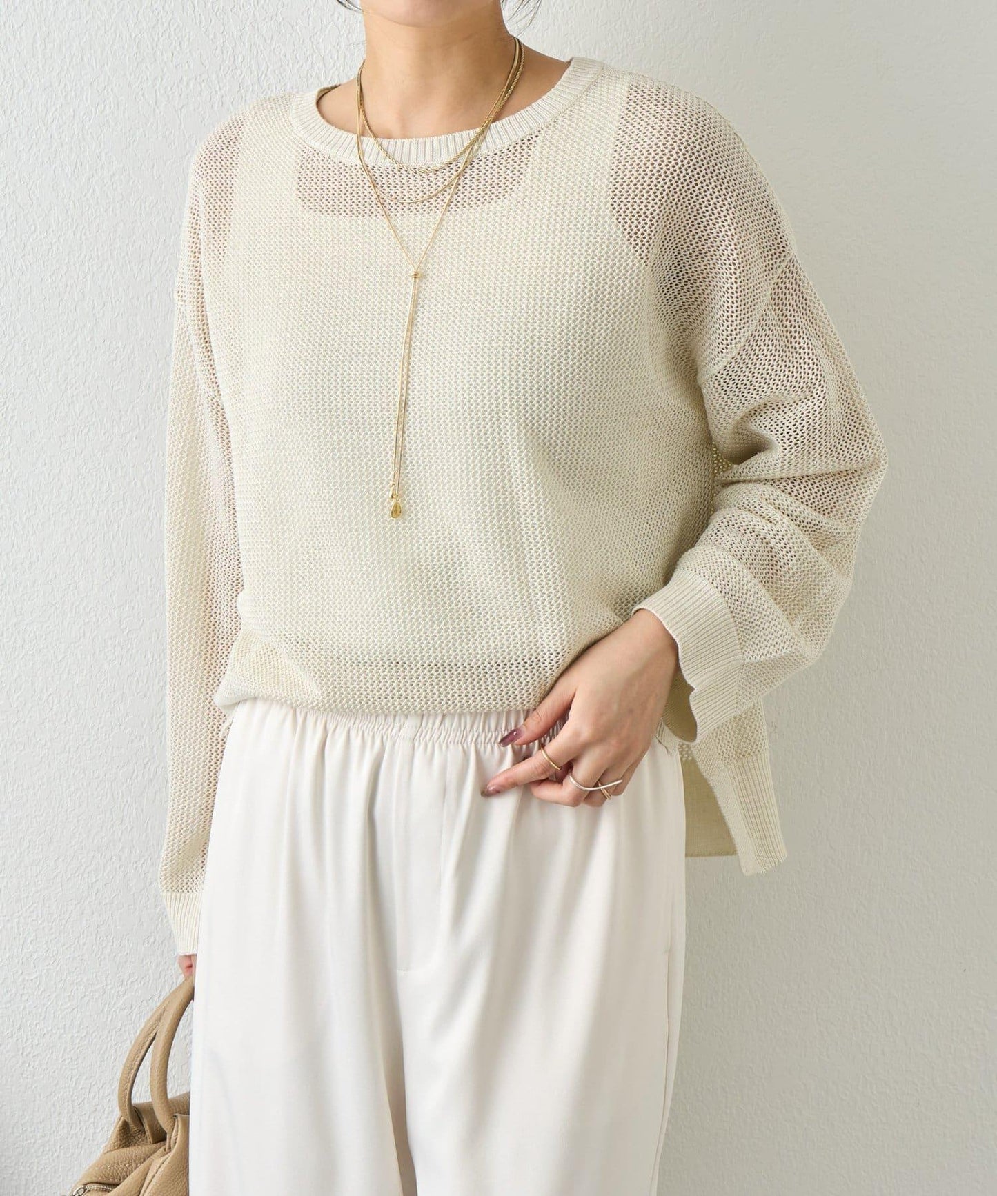 網紗亮片針織上衣