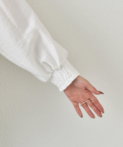 亞麻質感開領設計襯衫