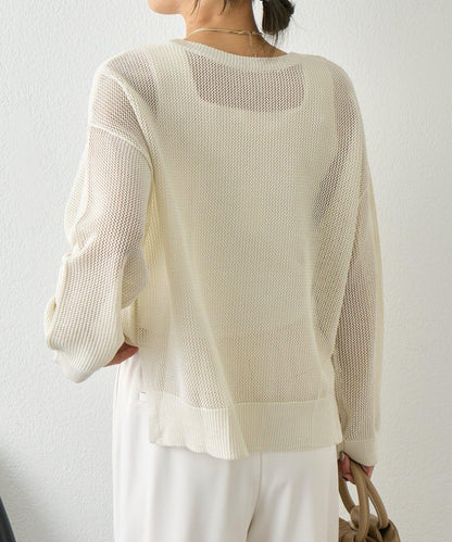 網紗亮片針織上衣