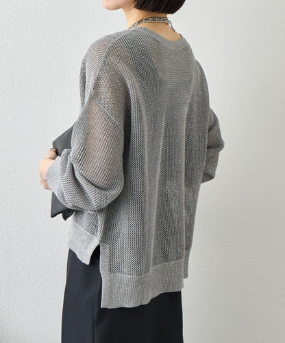 網紗亮片針織上衣