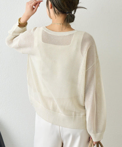 網紗亮片針織上衣