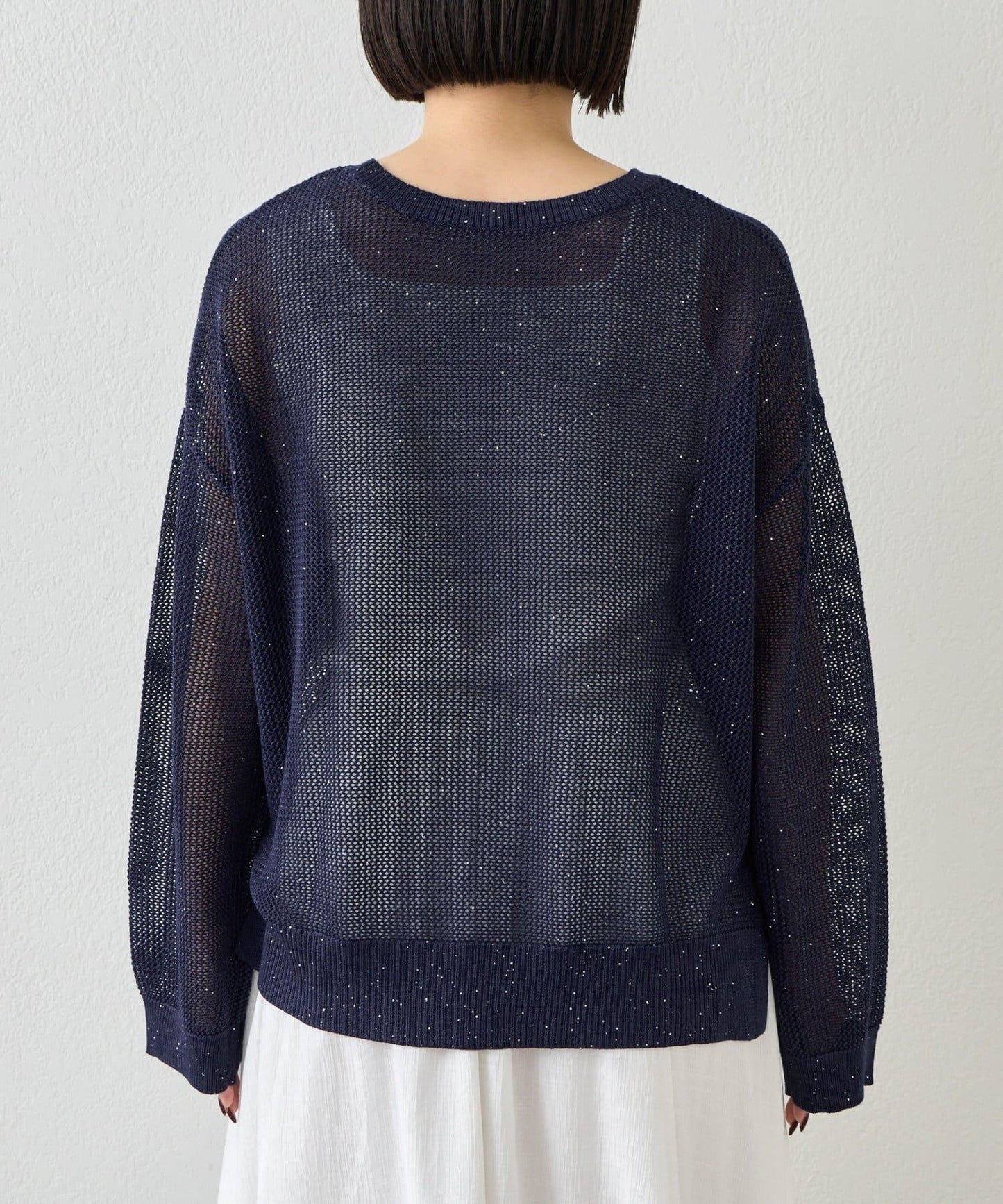 網紗亮片針織上衣