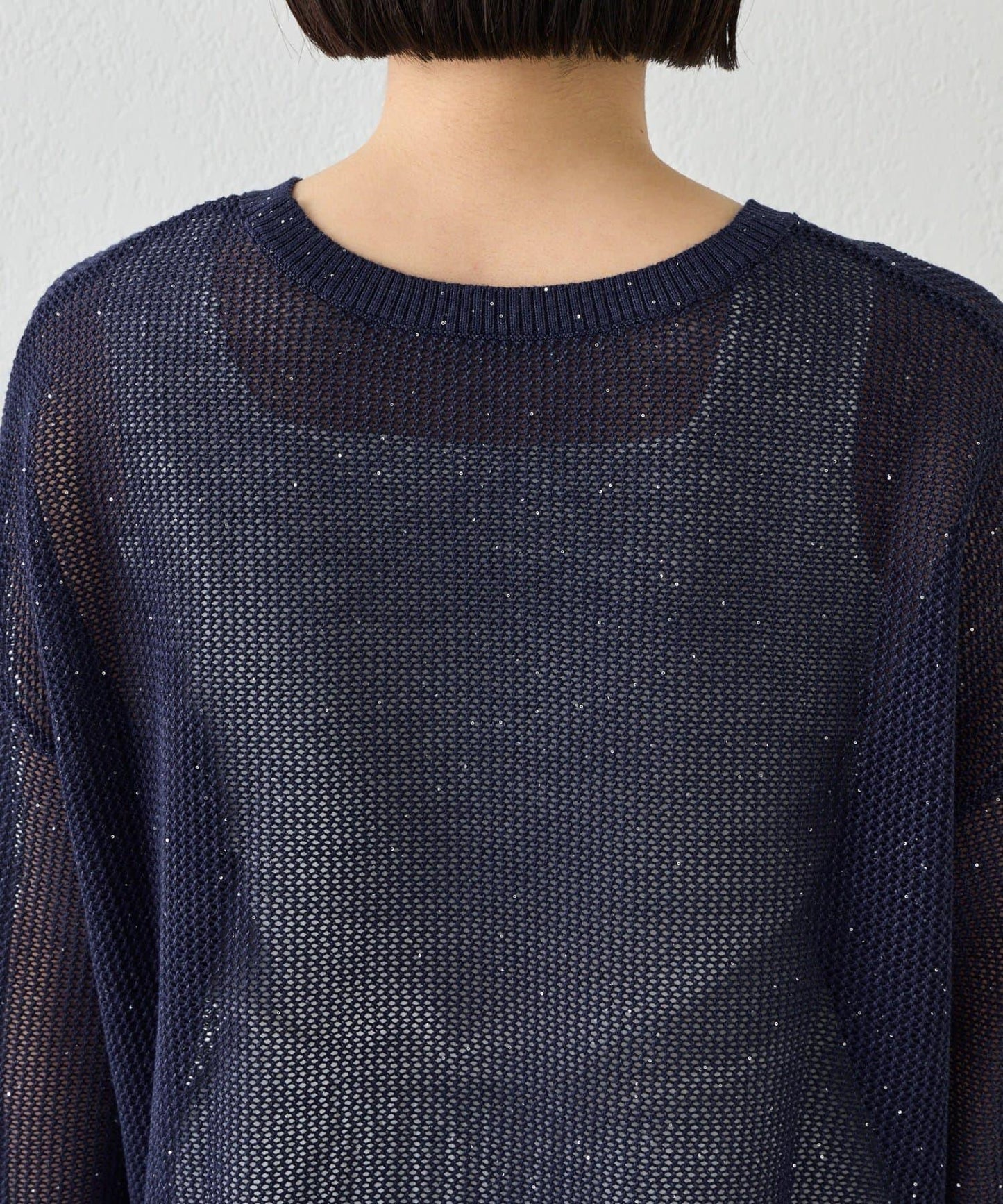 網紗亮片針織上衣