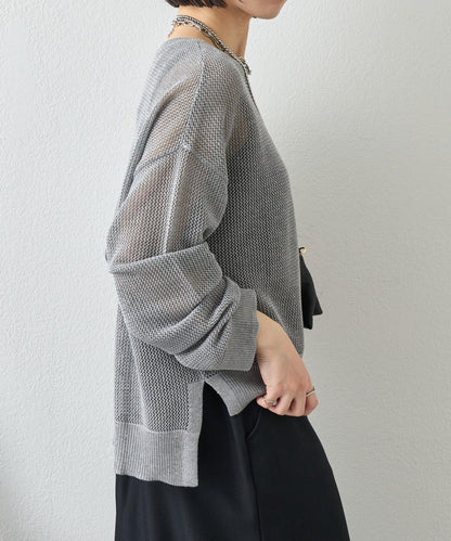 網紗亮片針織上衣