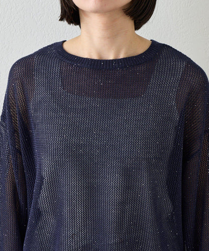 網紗亮片針織上衣