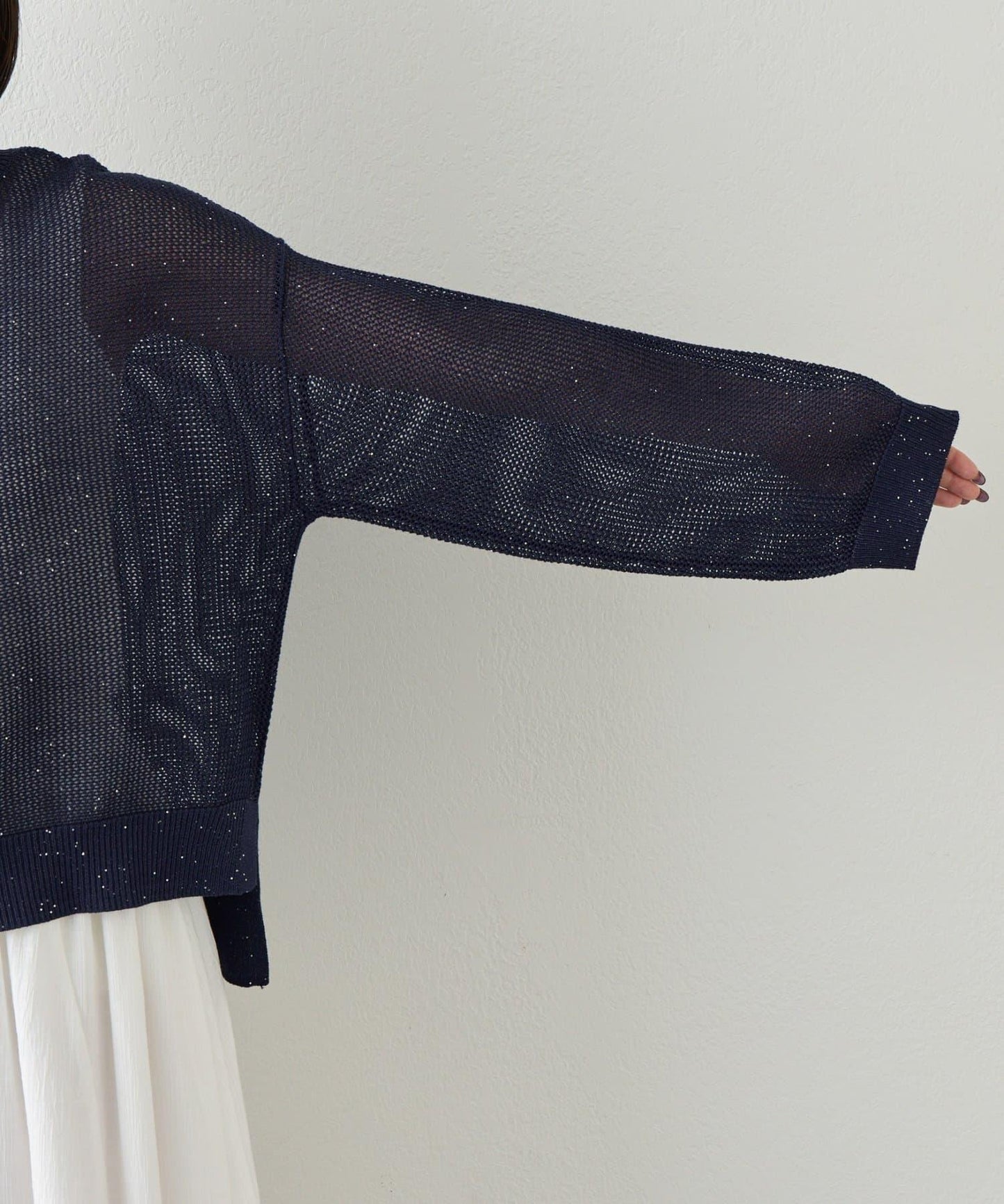 網紗亮片針織上衣