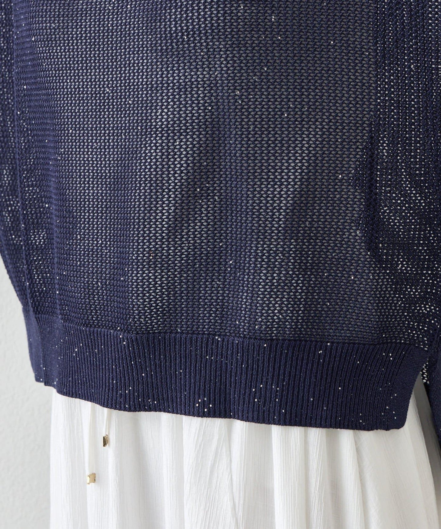 網紗亮片針織上衣