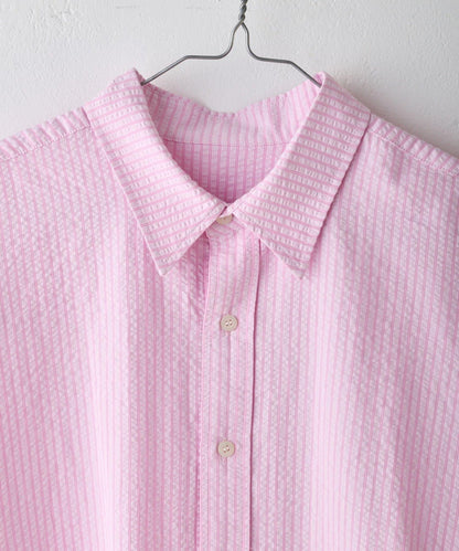 WHIMSIC 透感泡泡紗條紋襯衫