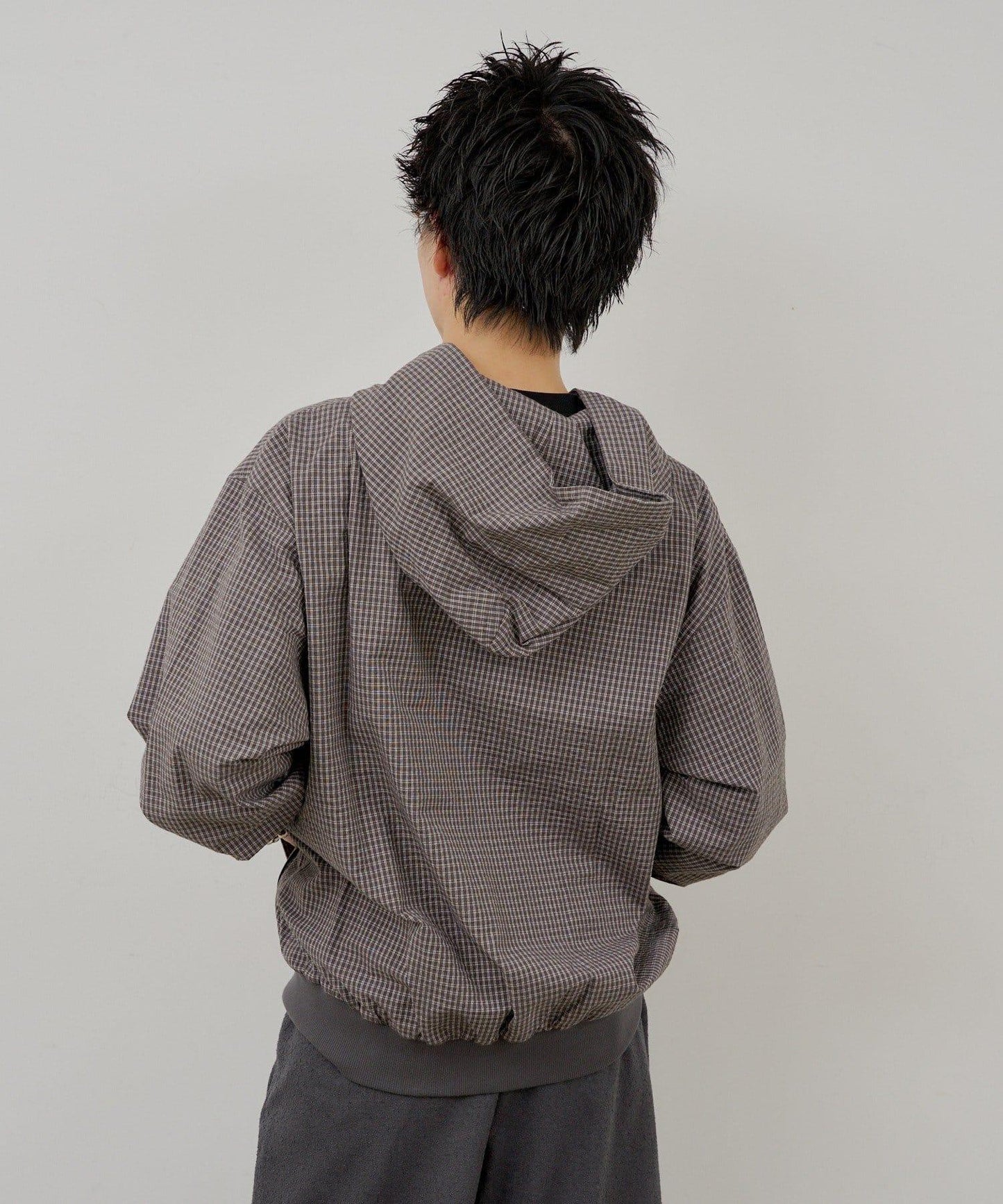 WHIMSIC 格紋拉鍊連帽襯衫