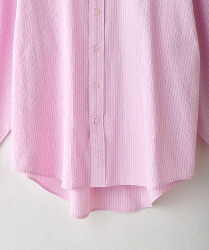 WHIMSIC 透感泡泡紗條紋襯衫