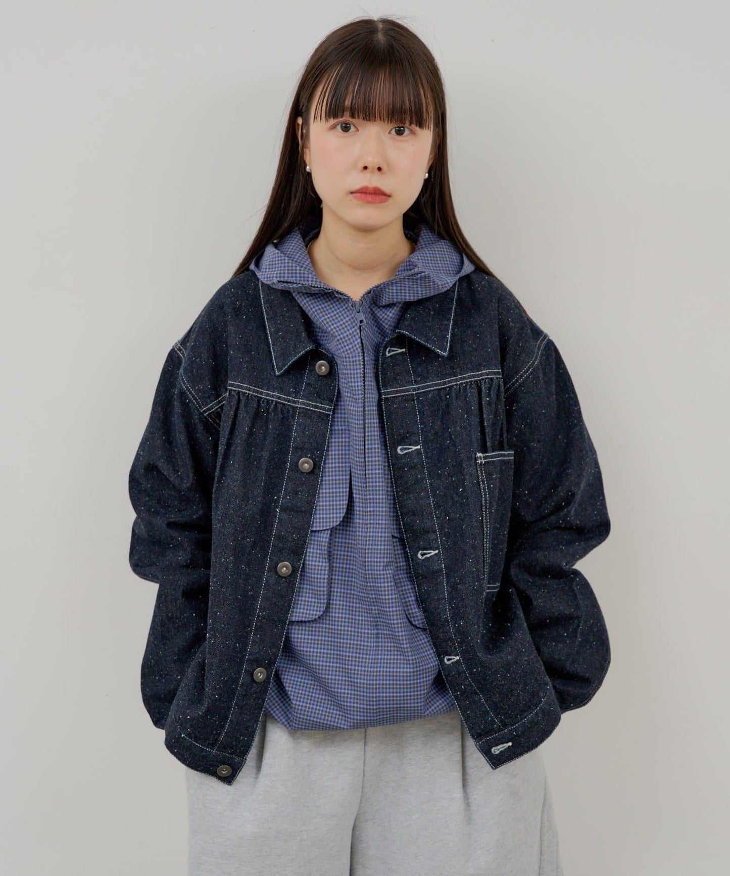 WHIMSIC 格紋拉鍊連帽襯衫