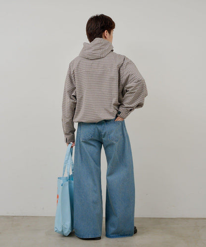 WHIMSIC 格紋拉鍊連帽襯衫