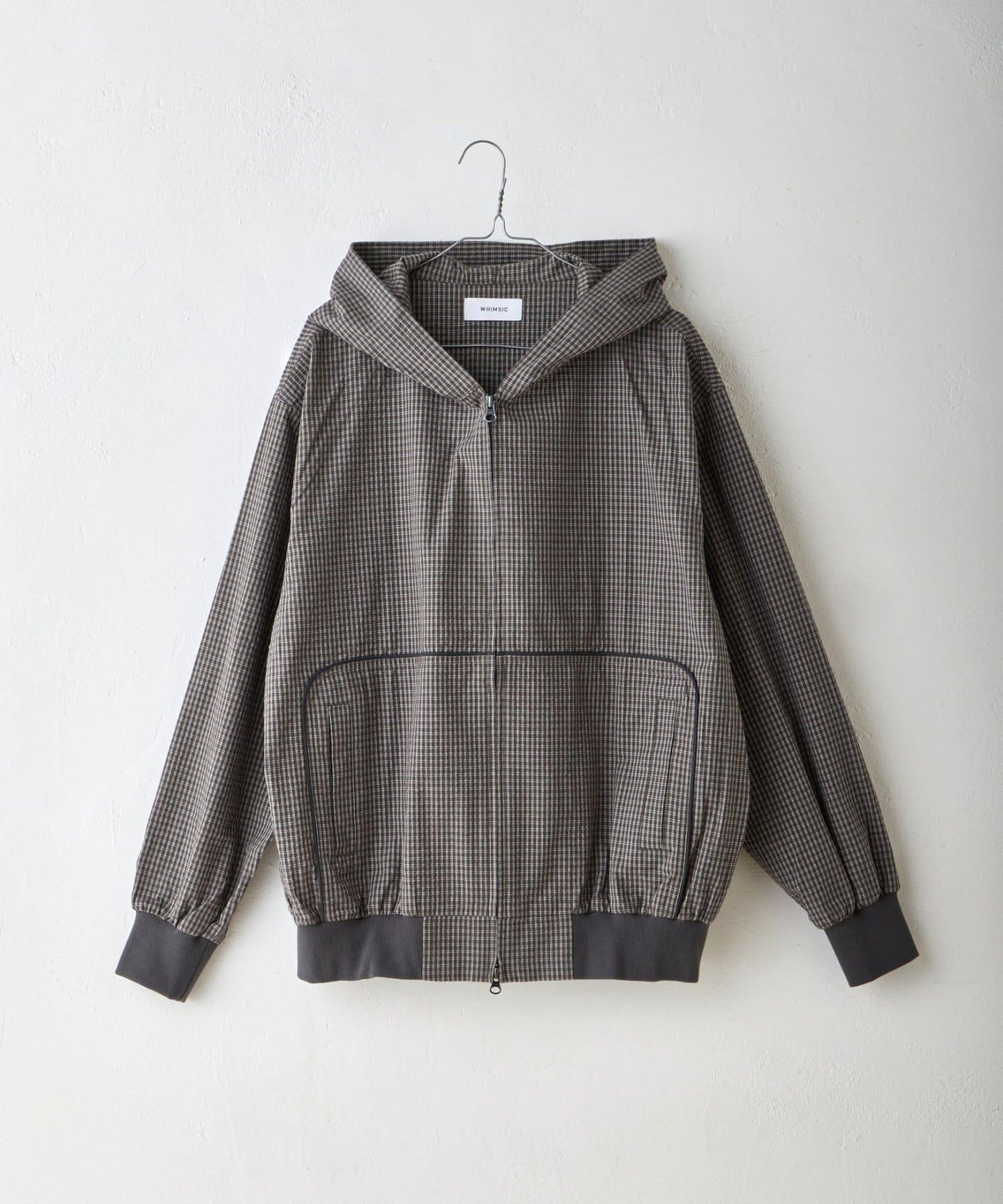 WHIMSIC 格紋拉鍊連帽襯衫