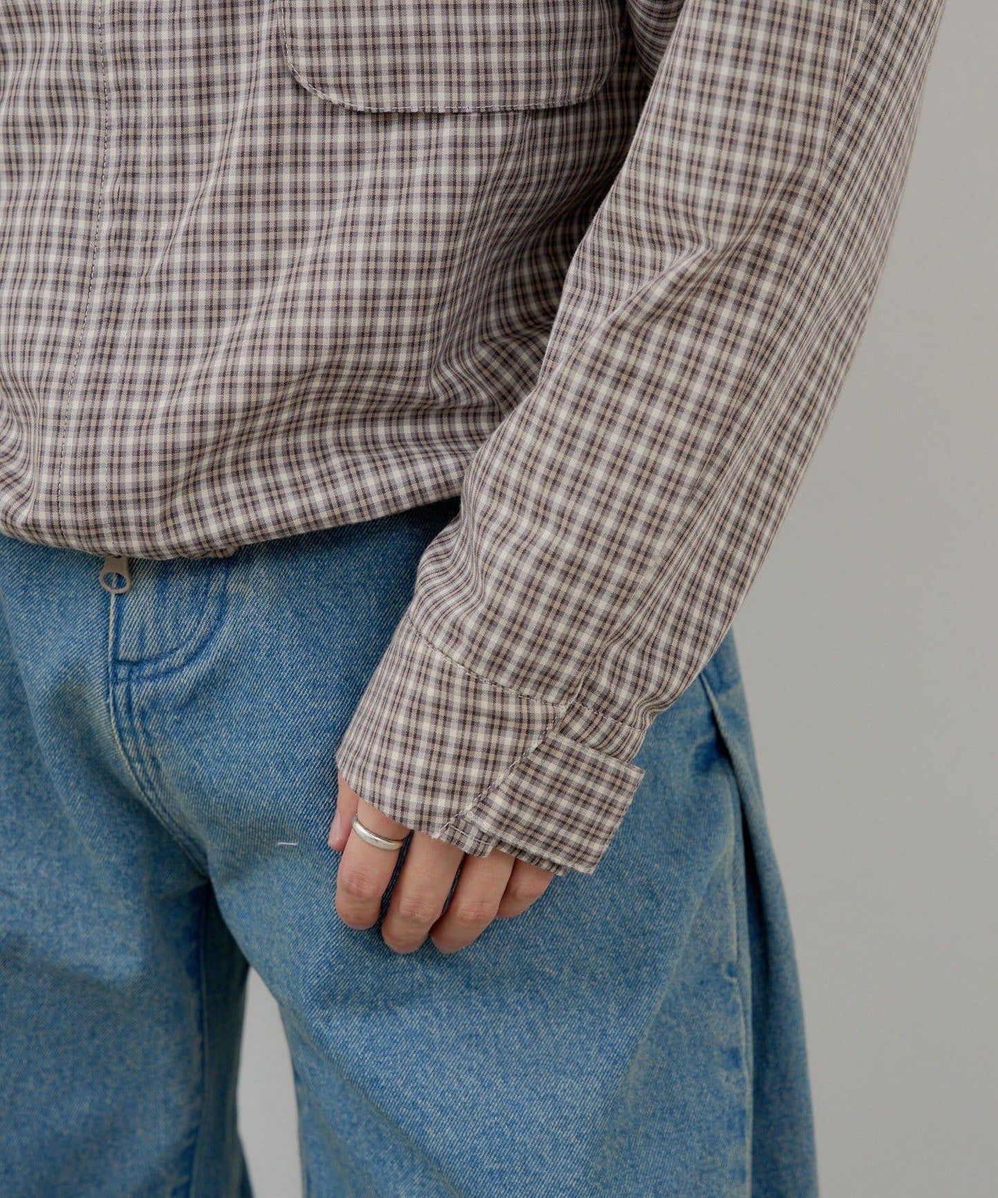 WHIMSIC 格紋拉鍊連帽襯衫