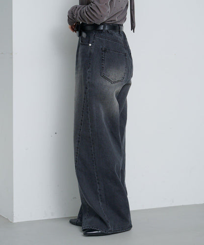 弧線縫線設計牛仔褲