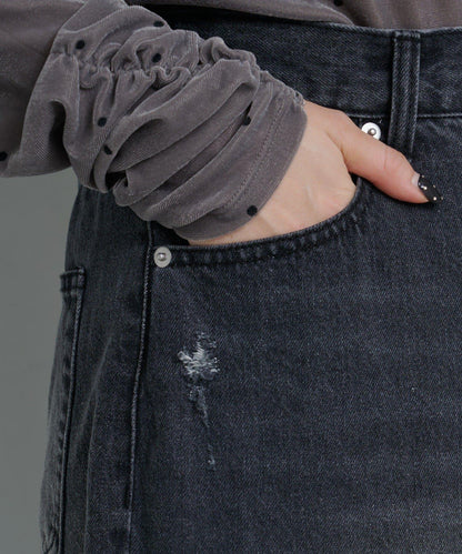 弧線縫線設計牛仔褲