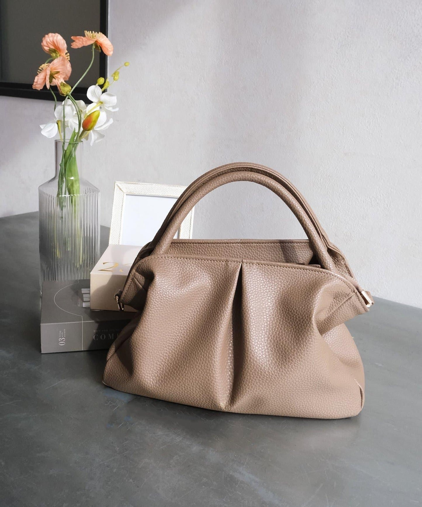 褶皺設計迷你波士頓包