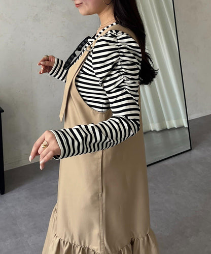 下襬荷葉邊 V領 背心裙