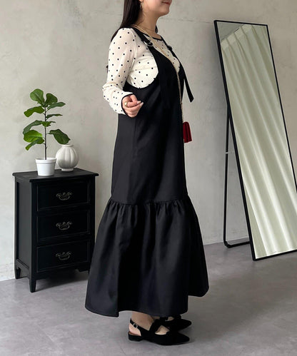 下襬荷葉邊 V領 背心裙