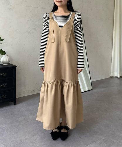 下襬荷葉邊 V領 背心裙