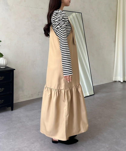 下襬荷葉邊 V領 背心裙