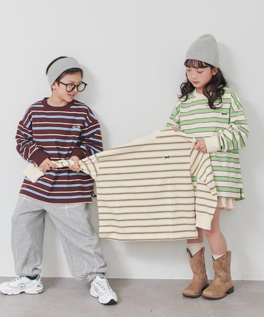 KIDS FOX×TYPY 多色條紋上衣