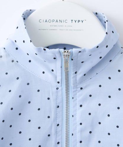 童裝 透紗波點荷葉邊 連帽外套