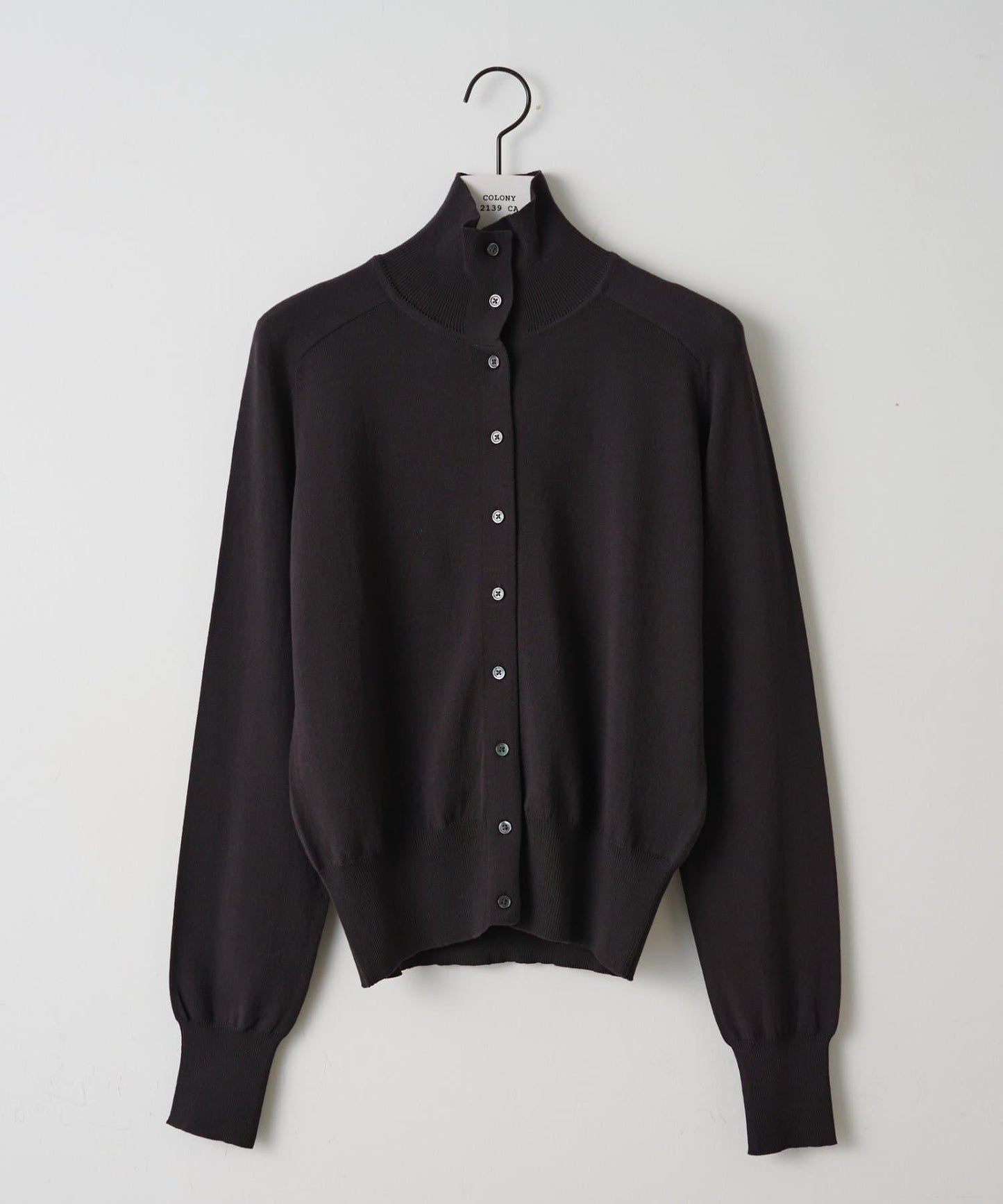 paradigm 棉莫代爾翻領高領 針織開衫