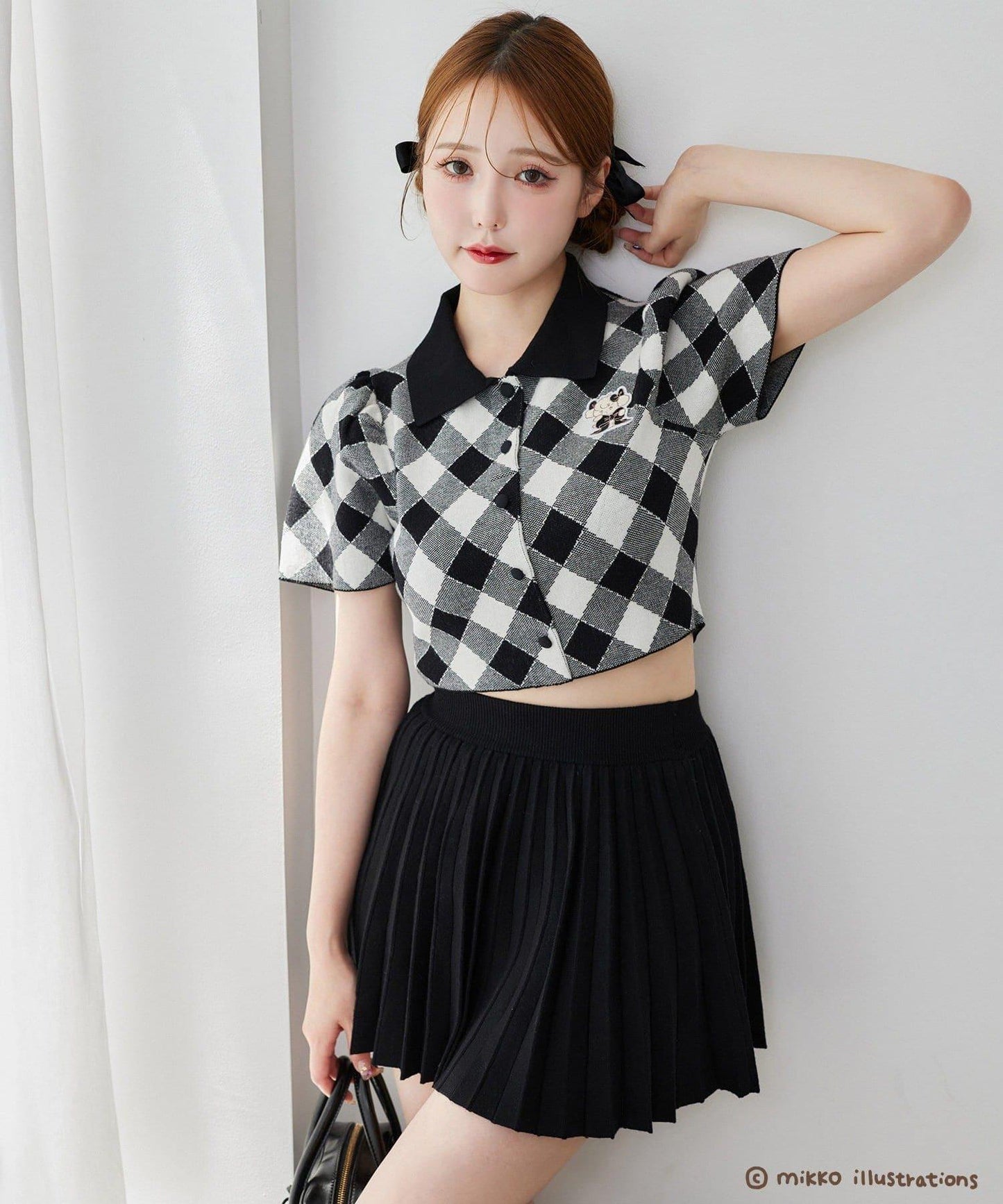 one after another mikko 聯名 刺繡Polo領套裝