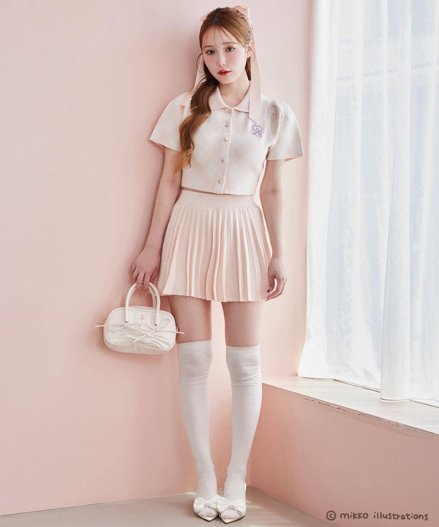 one after another mikko 聯名 刺繡Polo領套裝