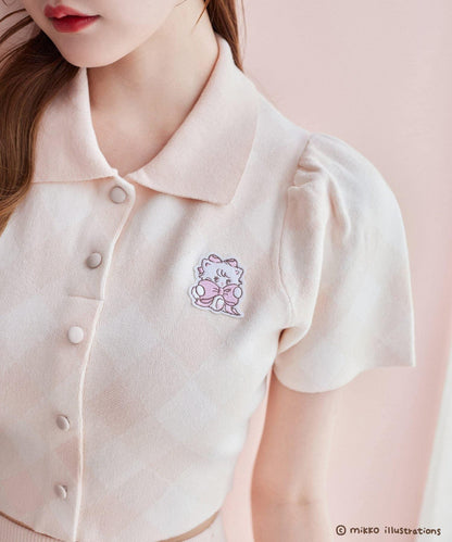 one after another mikko 聯名 刺繡Polo領套裝