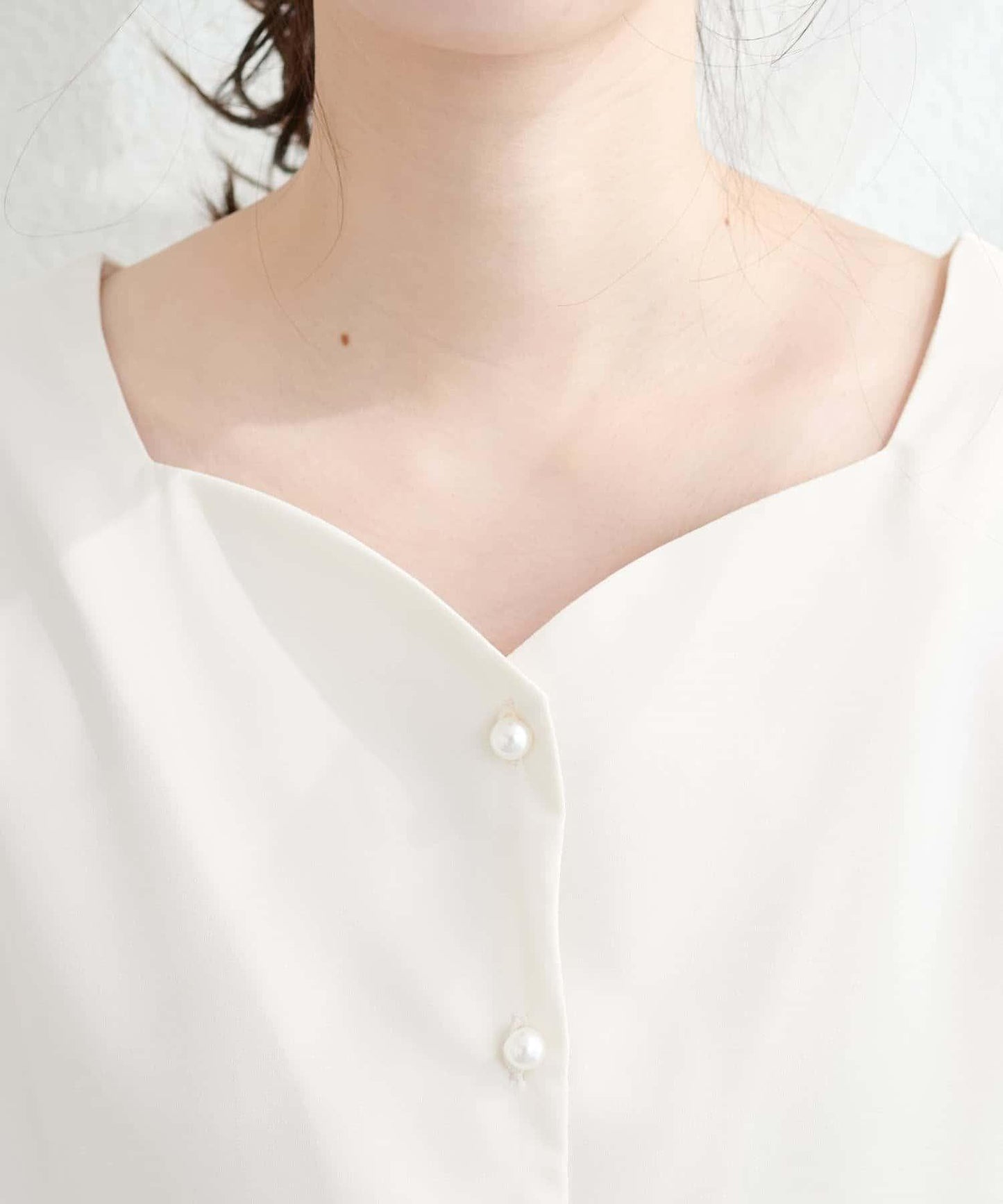 natural couture 心形領口 泡泡袖 女式襯衫