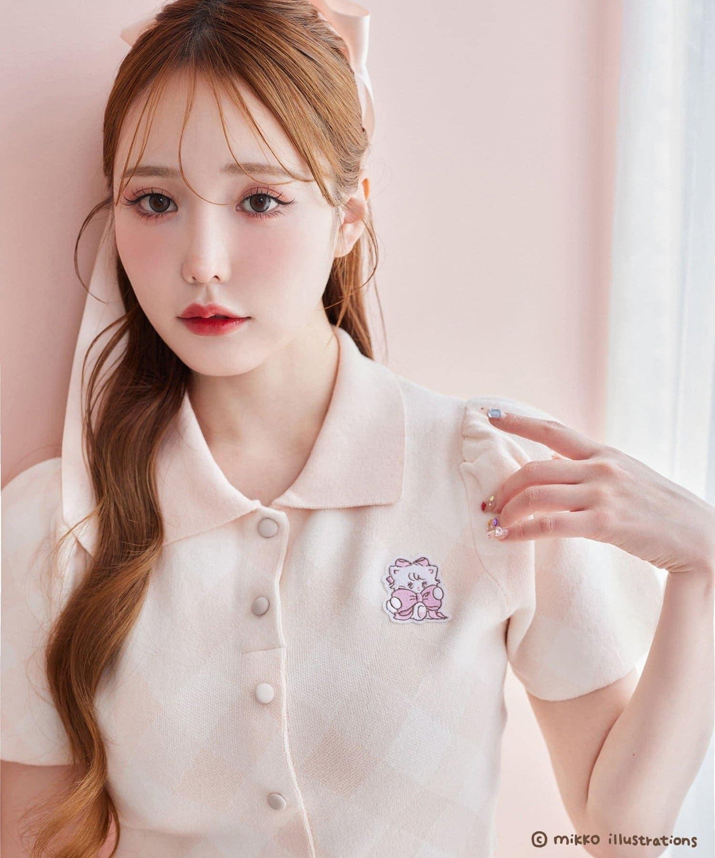 one after another mikko 聯名 刺繡Polo領套裝