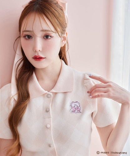 one after another mikko 聯名 刺繡Polo領套裝