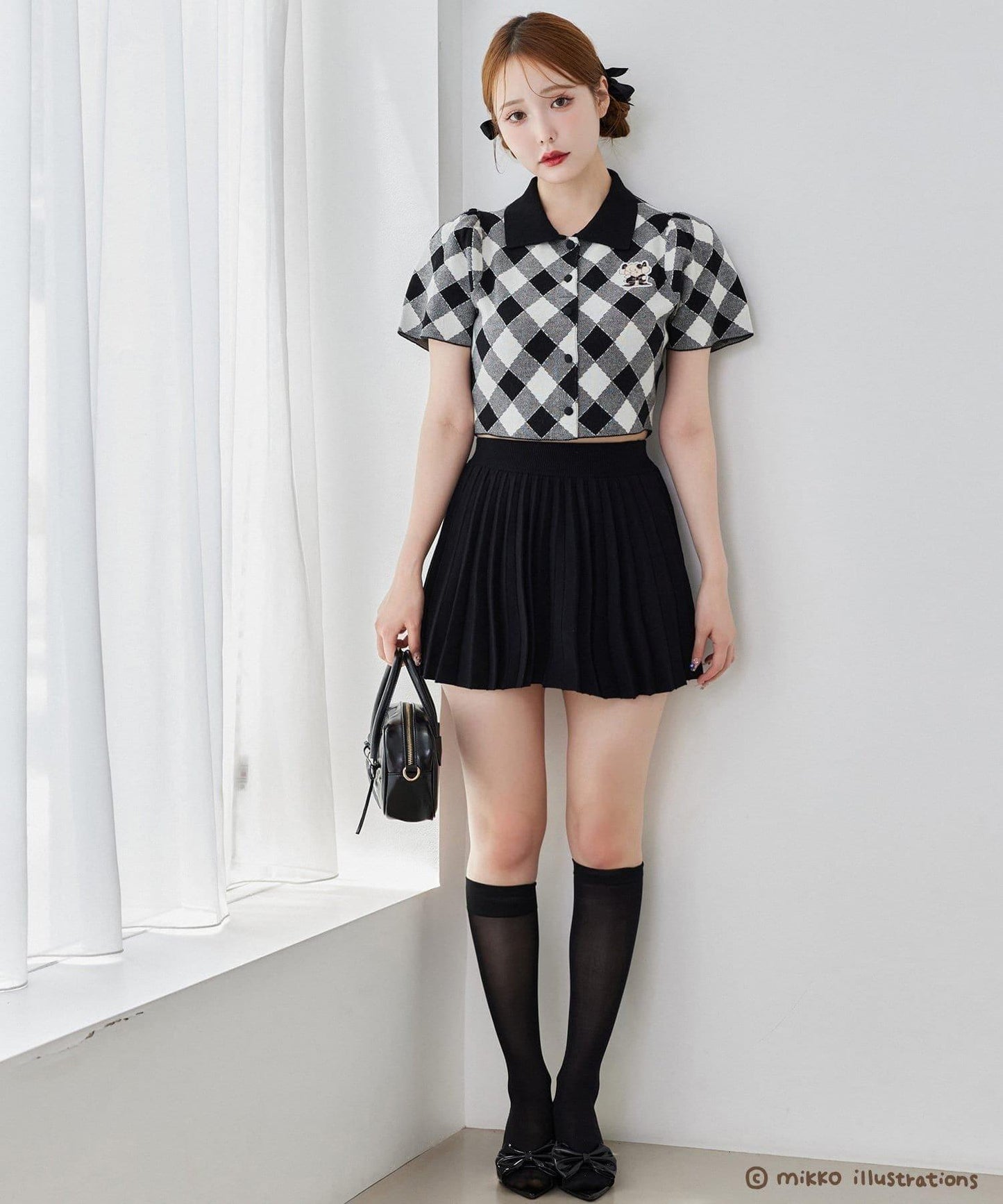 one after another mikko 聯名 刺繡Polo領套裝