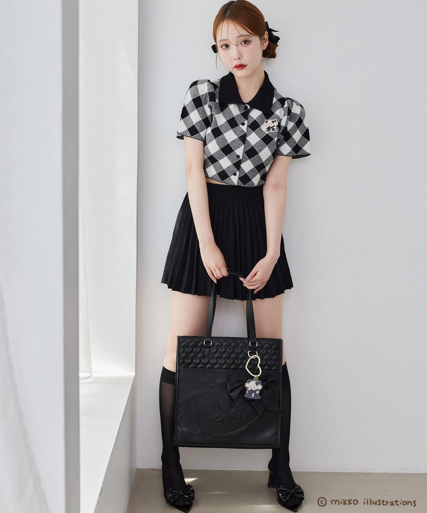 one after another mikko 聯名 刺繡Polo領套裝