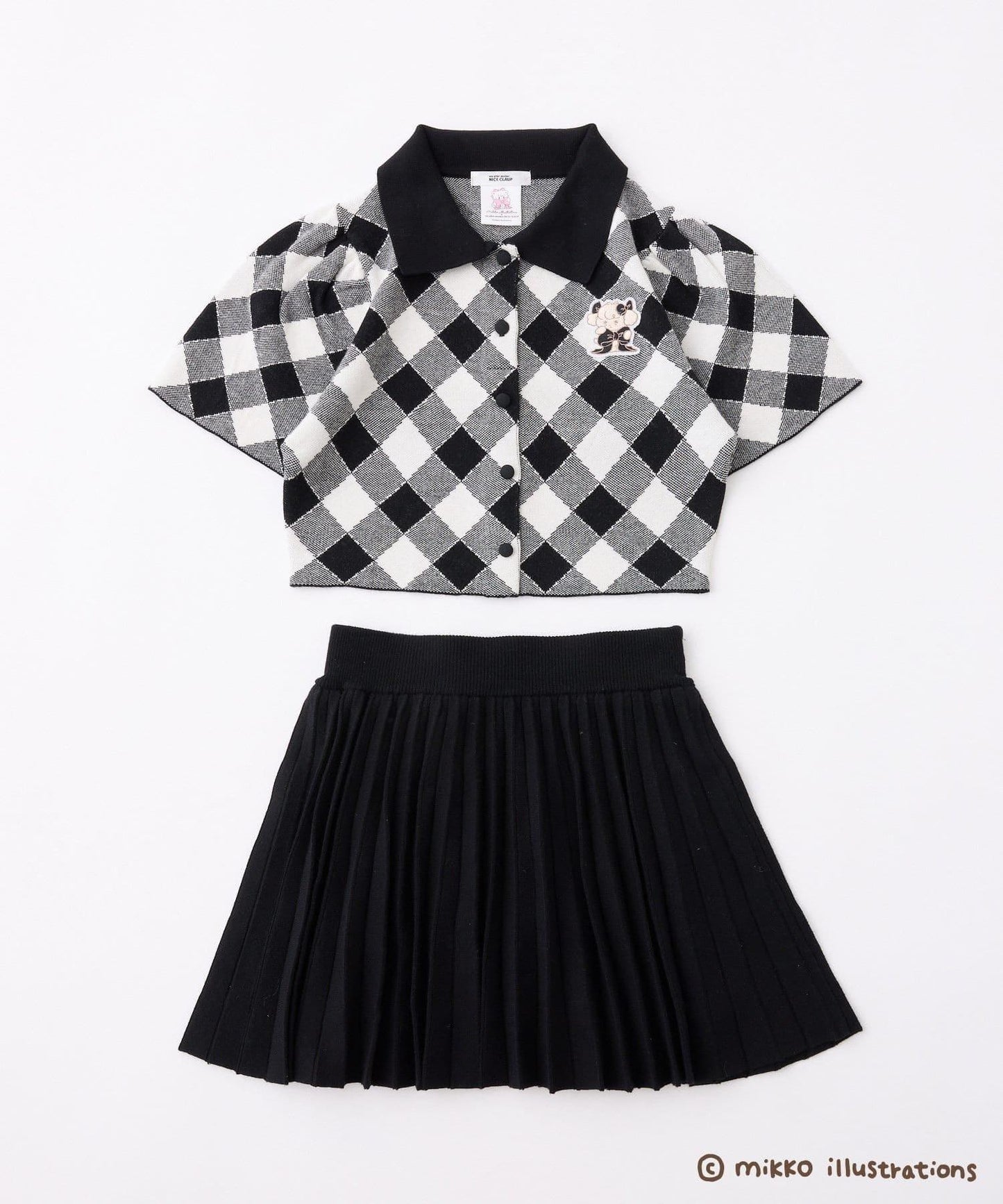 one after another mikko 聯名 刺繡Polo領套裝