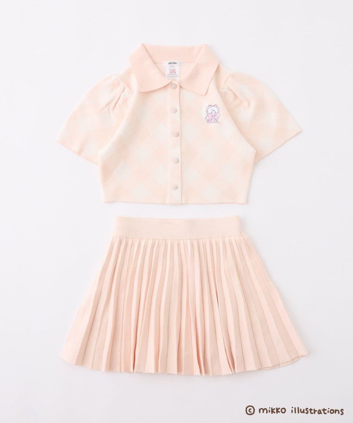 one after another mikko 聯名 刺繡Polo領套裝