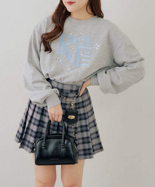 閃亮Logo拼款套頭衛衣