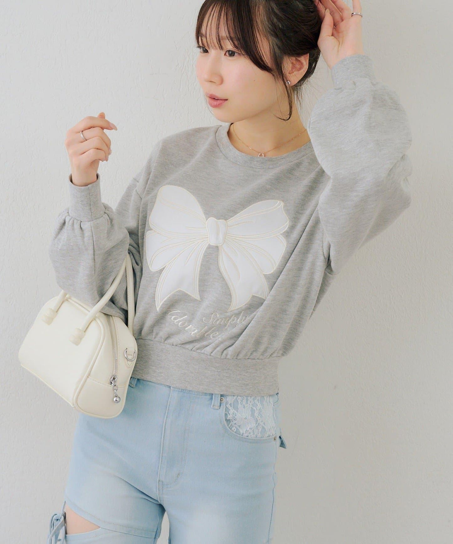 閃亮Logo拼款套頭衛衣