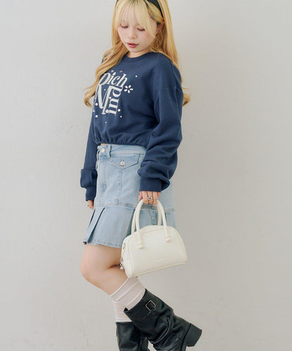 閃亮Logo拼款套頭衛衣