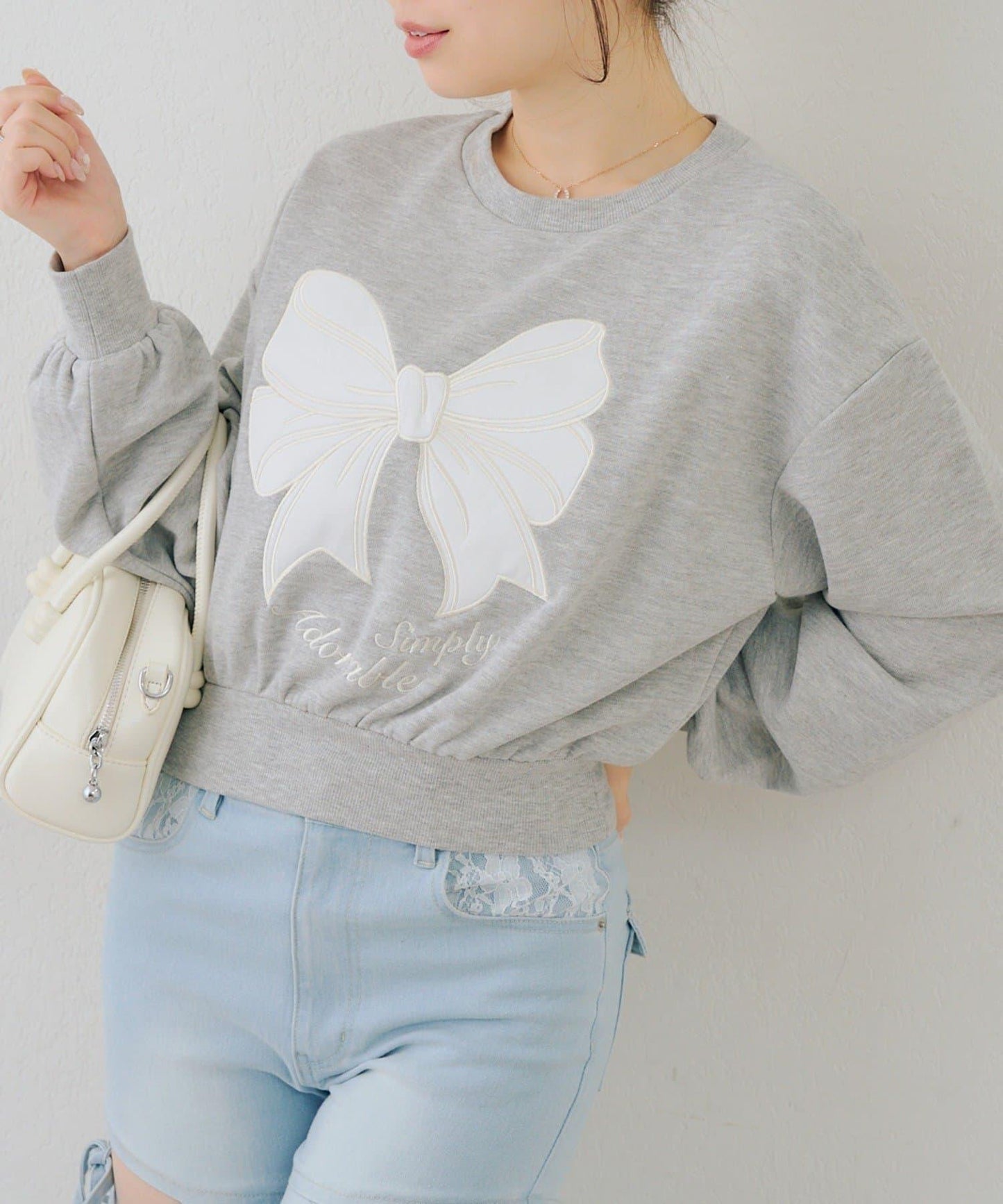 閃亮Logo拼款套頭衛衣