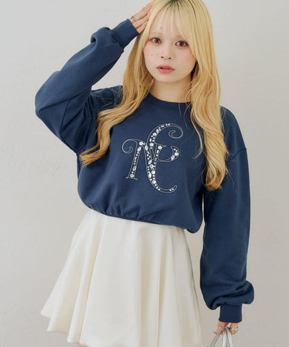 閃亮Logo拼款套頭衛衣