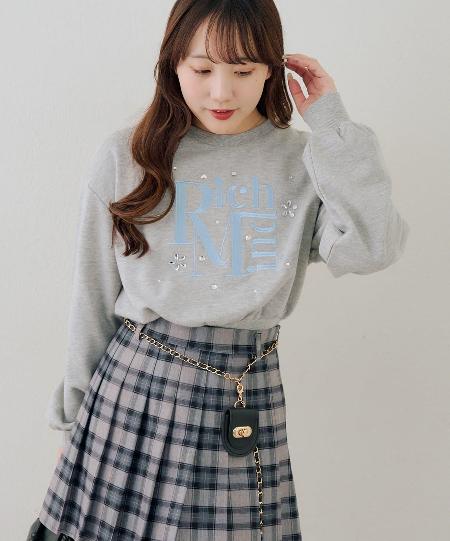 閃亮Logo拼款套頭衛衣