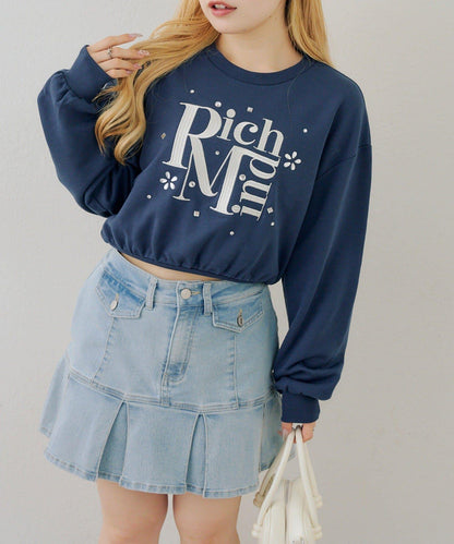 閃亮Logo拼款套頭衛衣